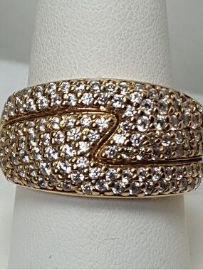 Ross-Simons pave cubic zirconia dome ring sterling silver